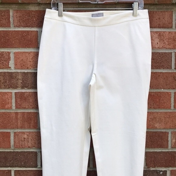 PURE Collection Cotton Stretch Crop Trouser Pants Soft White sz 6 NWT - Picture 4 of 12